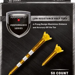 Discount - Maxfli Performance Series Low Resistance 2 3/4'' & 1 1/2'' Assorted Golf Tees - 50 Pack For Unisex